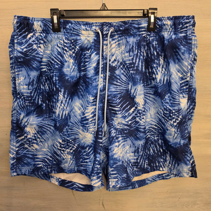 Land's End Men's Blue Tie Dye Print Swim Trunks Size XXL(44-46) Good Condition