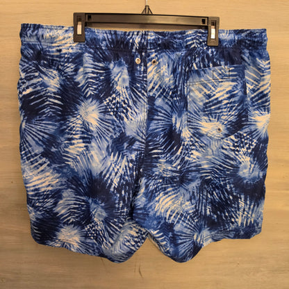 Land's End Men's Blue Tie Dye Print Swim Trunks Size XXL(44-46) Good Condition
