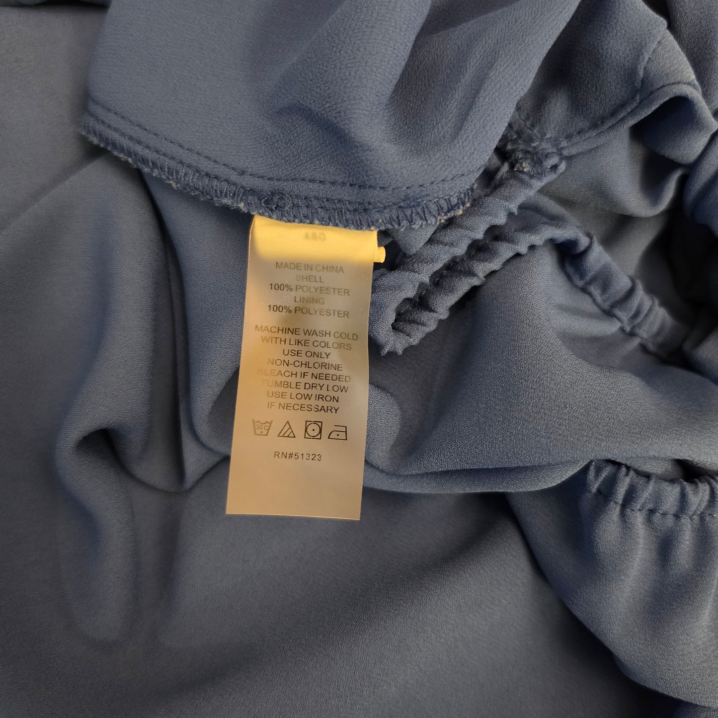 Vince Camuto Royal Blue Oversize Flutter Sleeve Side Knot Hem Blouse Size Large Good Condition