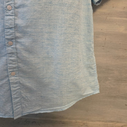 Denim & Flower Ricky Singh Light Blue Heathered Button Down Shirt Size XL Good Condition