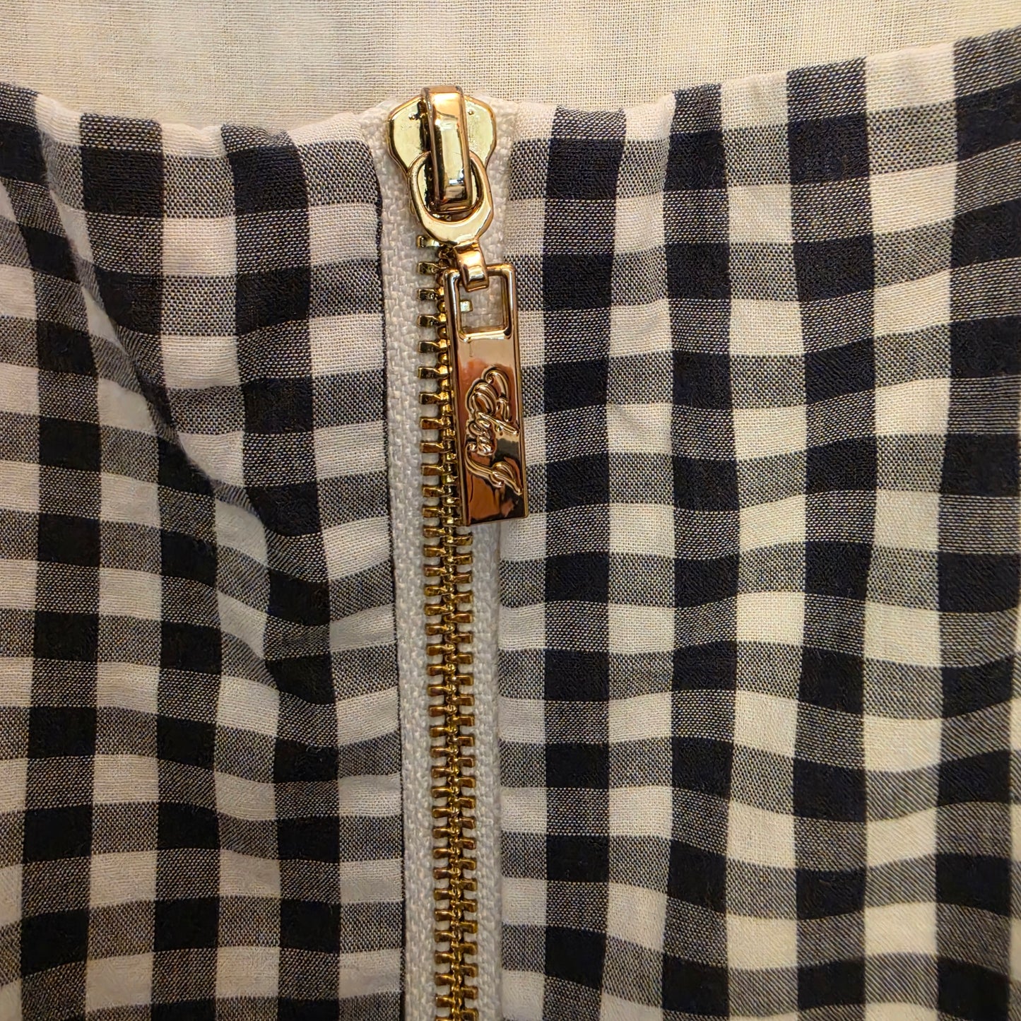 Eliza J Black White Buffalo Check Sleeveless Retro Style Midi Dress Size 10 Good Conditon