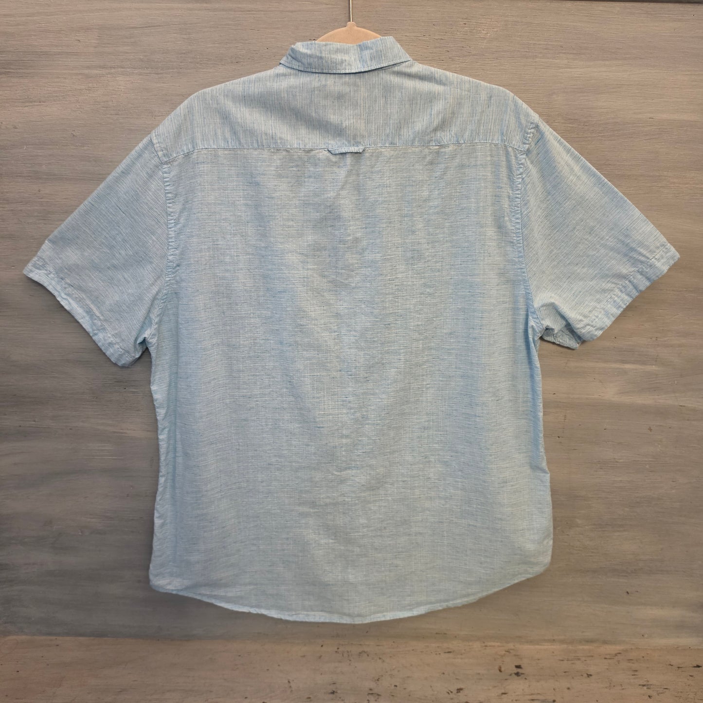 Denim & Flower Ricky Singh Light Blue Heathered Button Down Shirt Size XL Good Condition