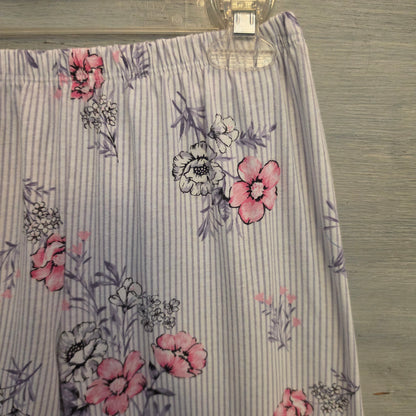 Vintage Laura Ashley 60% Cotton Floral Striped Pajama Sleepwear Set Size Medium Good Condition
