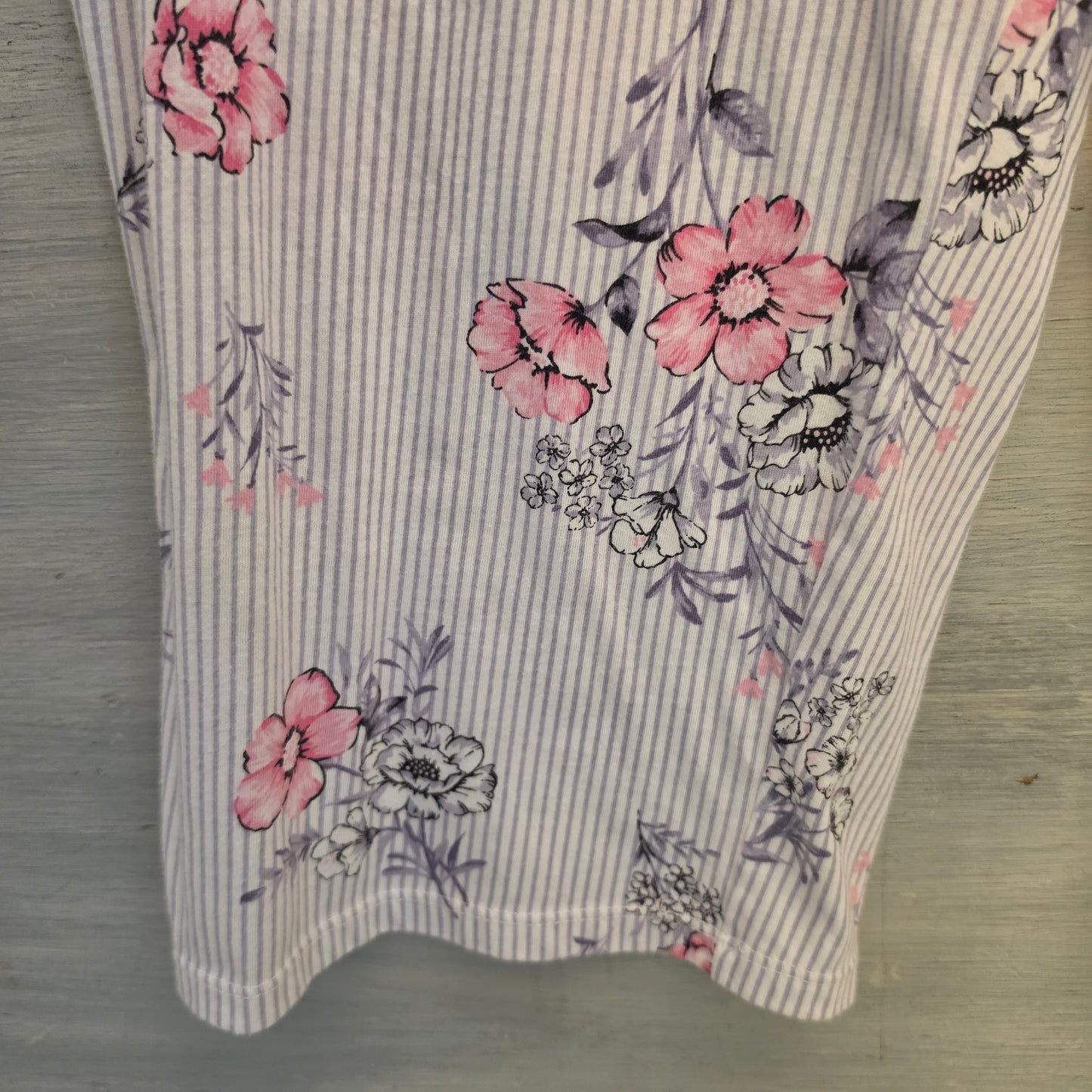 Vintage Laura Ashley 60% Cotton Floral Striped Pajama Sleepwear Set Size Medium Good Condition