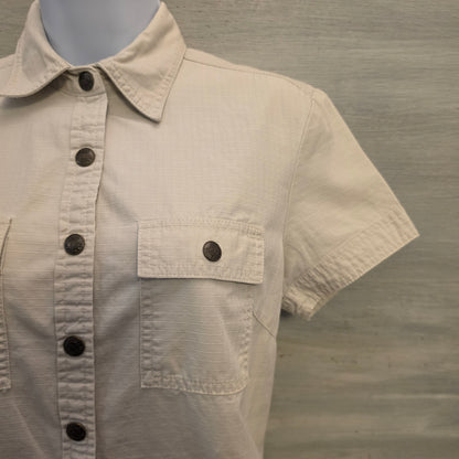 Ralph Lauren Polo Jeans Company 100% Cotton Khaki Shirt Dress w/ Belt Size 4 Good Condition